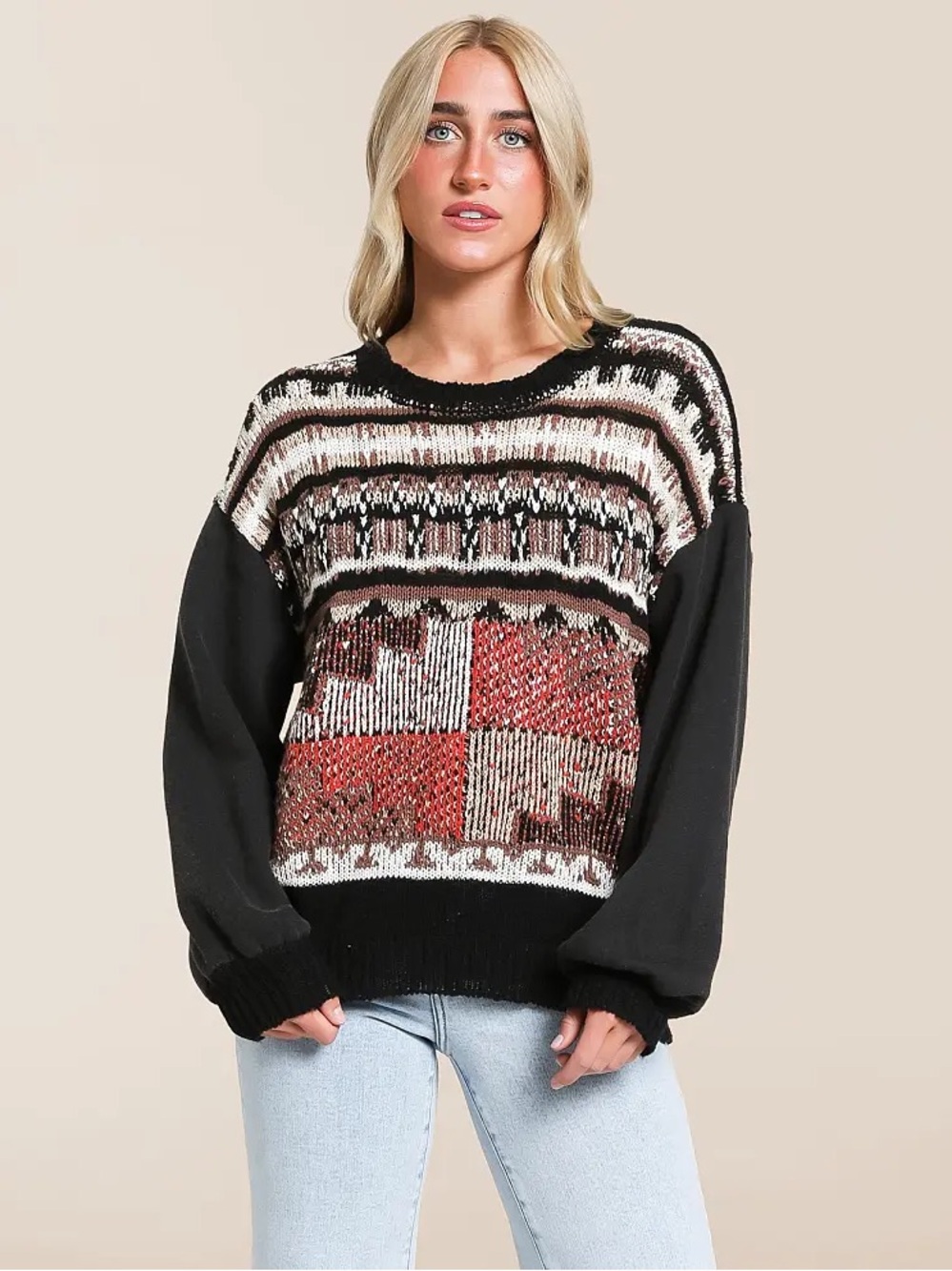 Gilded Intent mixed sweater